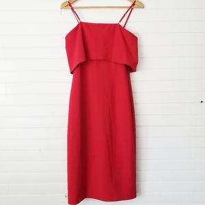 Elliatt Marino Red Convertible Flounce Dress